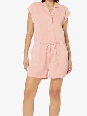 Splendid Coral Pink Button-Front Romper
